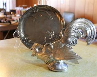 Dragonfly Serving Dish, and Rooster Hood Ornament
