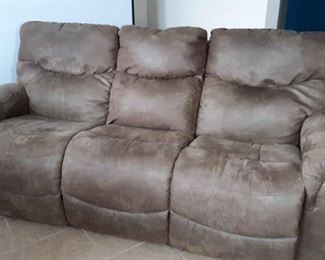 Distressed Look Electric Reclining Sofa