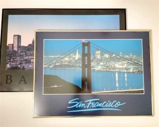 Framed Vintage Posters Of San Francisco And Baltimore