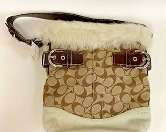 https://www.ebay.com/itm/115150567560	TU1029 COACH PURSE SMALL SHOULDER BAG WITH FUR TRIM NEW WITH TAG	BIN	$99.99 
