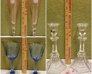 Avon collectables. There are plates to match the blue goblets. 