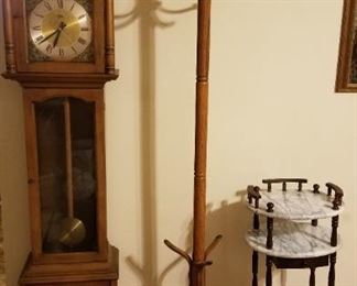 Gutless grandfather clock
Standing coatrack/hall tree
Three tier marble accent table