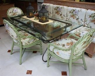 Kitchen glass top dining table with 4 chairs