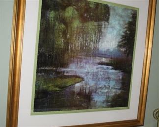 Large abstract framed print