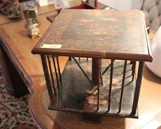 Antique table top Chinoiserie rotating book stand