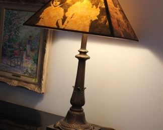 Table lamp with "lithopane" shade