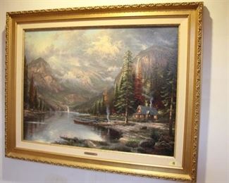 Thomas Kinkade "Mountain Majesty Beginning of Perfect Day III" artist proof Charter print on canvas, with COA