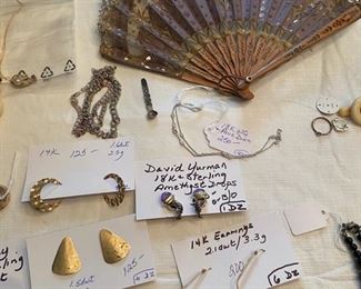 Jewelry - 14/18k gold, David Yurman earrings...