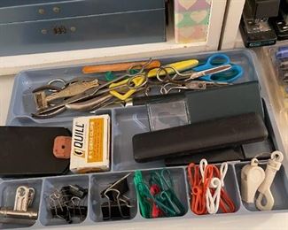 Cash Box, Magnifiers, Scissors,  Whistle