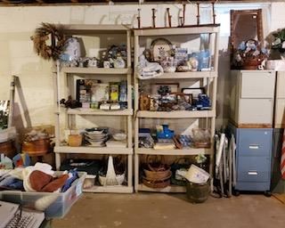 This is the beginning of photos of items in lower level. The majority of these items were stored in totes and many are "NEW".