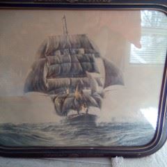 Vintage Ship Framed Art