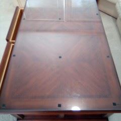 Glass Top Solid Wood Dove Tail Coffee Table 50x30x20