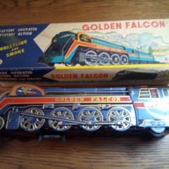 Vintage Golden Falcon Battery Operated Whistle & Smoke 