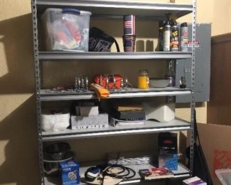 Lots of miscellaneous bike helmets, tools, lighting, and even the racks are for sale. 