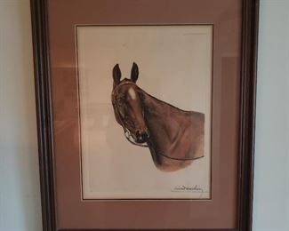 Leon Danchin horse etching