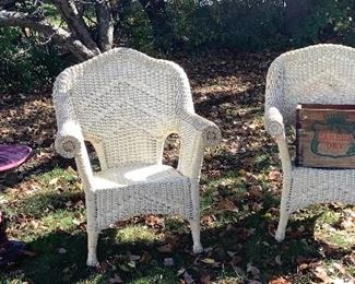 Wicker chairs , plus table and love seat