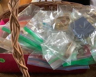 Baskets of bagged jewelry