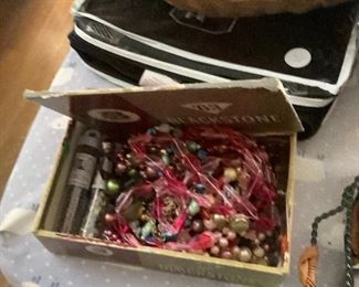 Boxes of jewelry beads and bags of jewelry