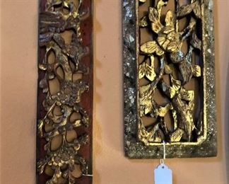 Antique wood wall carvings