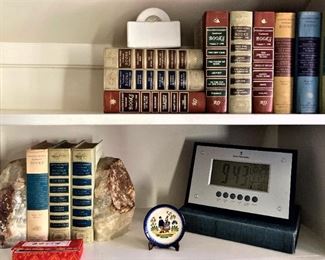 Books; digital clock