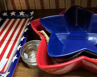 Red, white, and blue snack plates
