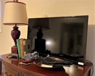 Lamp; flat screen TV