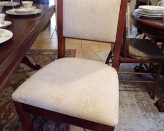 closeup of dining room chairs