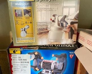 Paint Sprayer, Bench Grinder