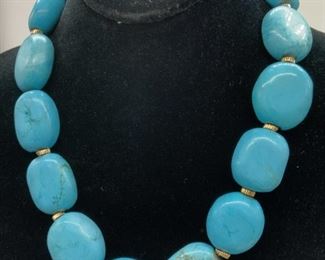 Chunky Turquoise Stone Choker Necklace

