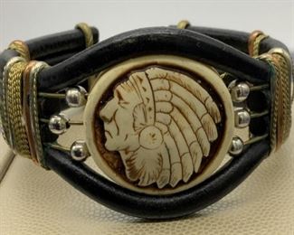 Handmade Native American Chief Cuff Bracelet
