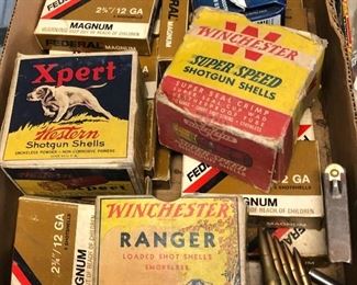 Collection  of Vintage Ammunition, Ammo, and bullets.  