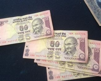 50 Indian Rupees Banknote Gandhi 