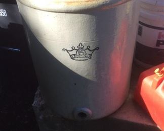 Antique ~ 15 Gallon ~ BLACK CROWN ~ Stoneware Crock, Robinson Ransbottom