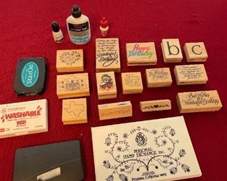21 Piece Stamps Pads And Ink