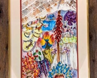 Colorful And Festive Southwestern Original Watercolor Painting