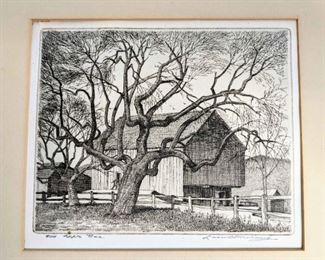 Signed And Numbered Etching By American Illustrator Leon Pescheret