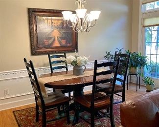 Oval Kitchen table & ladder back chairs dining set