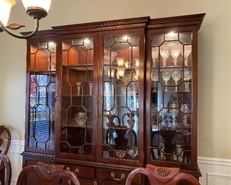 Lighted Mahogany Display Cabinet by Century