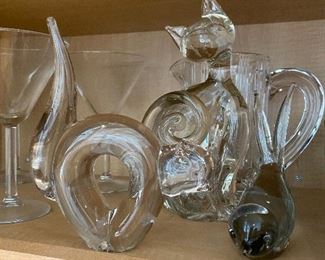 Frabel & Wedgwood glass animal figurines 