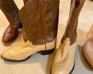Tony Lama Ostrich Leather Men’s Cowboy Boots size 13 0