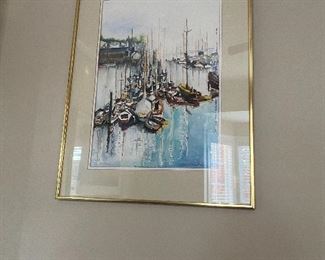 Original Signed painting of sailboats by Nancy Dougherty