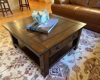36” square wooden coffee table