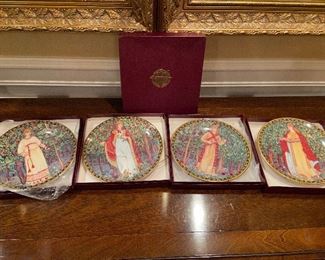 William Morris Limited Edition Royal Worchester Orchard collection plates Seasons