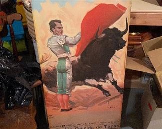 Vintage Plaza Toros De Sevilla Bullfighting poster