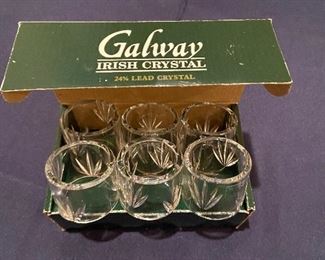 Galway Irish crystal napkin rings 2 sets of 6 