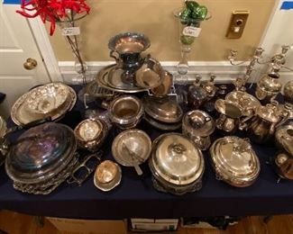 Silver plate for your entertaining table Christmas or New Years