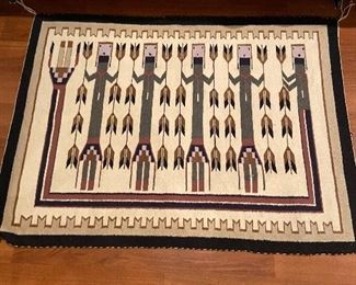 Navajo Yei Rug with 5 figures entirely made by hand 
