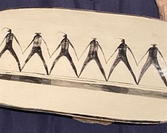 Hotsherds Santa Fe New Mexico MCM, American Indian Design Tray/Plaque Anasazi