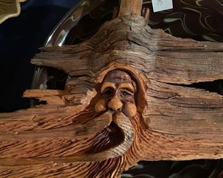 Wood Carving signed and named Forest Gnome