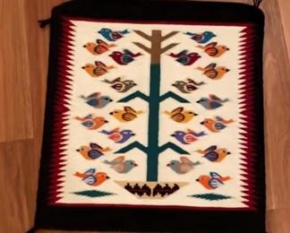 Marie Begay hand made Bird Tree Weaving approx 20x 21